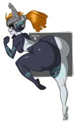 1girls ass ass_focus big_ass breasts dat_ass elf_ears fangs female female_only full_body helmet huge_ass imp imp_midna large_ass legs medium_breasts midna nintendo onaeane orange_hair pointy_ears shortstack sideboob solo solo_female the_legend_of_zelda thick_thighs thighs twilight_princess yellow_eyes