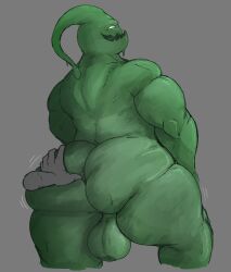 ass backsack balls big_ass big_balls gay green_body hand_on_butt humanoid league_of_legends looking_back male male/female male/male male_only muscular nude slime_monster zac