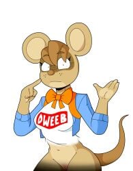 bottomless fazbear_fanverse manora_(popgoes) mouse popgoes pussy shirt vagina zhenai