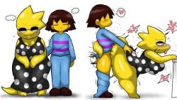 ... 1boy 1girls 2022 ahe_gao alphys anthro anthro_penetrated barefoot bent_over big_breasts black_dress blush breasts brown_hair buckteeth cartoony doggy_style dress dress_lift enigi09 eyebrows eyes_closed female female_anthro female_penetrated frisk glasses hand_on_hip horny horny_female human human_penetrating human_penetrating_anthro humanoid implied_penetration interspecies leaning_forward looking_away looking_to_the_side male male/female male_frisk male_human male_human/female_anthro male_penetrating male_penetrating_female motion_lines pants_down pleasure_without_expression polka_dot sexual_consent shirt_lift shortstack smile spoken_heart straight sweat tagme tail tail_wrapped_around_body thick_thighs thighs tongue tongue_out undertale undertale_(series) white_background yellow_body yellow_skin