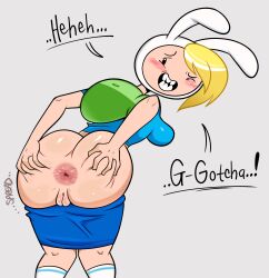 1girls adventure_time anal_lips anus anus_focus ass ass_dough ass_focus ass_grab ass_up asshole back back_view backpack bag bare_anus bare_ass big_ass big_butt blonde_hair blonde_hair_female blue_clothing blush blushing butt butt_focus butt_grab butthole female female_only fionna_the_human_girl flashing from_behind headwear human legwear light-skinned_female light_skin looking_at_viewer looking_back majuv mob_face mooning one_eye_closed open_mouth pale_skin pink_anus puffy_anus rear_view showing_ass showing_off skirt skirt_down skirt_pull smile smiling_at_viewer smirk spread_anus spread_ass spread_butt spread_cheeks spreading_anus spreading_ass spreading_cheeks spreading_own_ass teeth white_skin