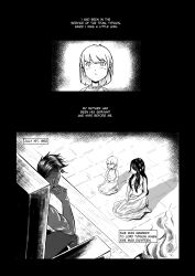 1girls black_and_white black_hair blonde_hair blood_bond blood_bond blush chihoko_vill colored_skin comic comic_page dark-skinned_male dark_hair dark_skin dress english_text female fire flame flames greek_mythology greek_mythology highres manga manga_page mari_vill monstershake mother_and_child mother_and_daughter muscular muscular_male petite romantic titan_(greek_mythology) topless topless_female topless_male typhon typhon_(blood_bond) typhon_titan white_hair white_skin white_skinned_female