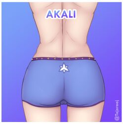 1girls akali ass big_ass big_butt boyshorts cameltoe female female_only league_of_legends league_of_legends:_wild_rift panties riot_games solo solo_female star_guardian_akali star_guardian_series tejorooj thick_ass thick_thighs underwear