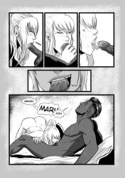 1girls absurdres all_fours bite biting biting_penis black_and_white black_and_white_dress black_hair blonde_hair blood_bond blood_bond blush colored_skin comic comic_page dark-skinned_male dark_hair dark_skin deepthroat dress drooling fellatio female fringe greek_mythology greek_mythology handjob handjob_while_sucking happy highres imminent_deepthroat interracial licking_penis manga manga_page mari_vill moan moaning monstershake muscular muscular_male naked_female naked_male nude nude_female nude_male oral penis penis_biting penis_grab penis_suckle petite ponytail pregnant romantic saliva saliva_on_penis seductive_mouth sucking throat_penetration titan_(greek_mythology) tongue_out topless topless_male typhon typhon_(blood_bond) typhon_titan white_hair white_skin white_skinned_female