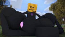 1boy 1girls 3d 3d_(artwork) alternate_view enderlady_(hbtheender) enderman enderwoman hb_(hb_the_ender) hbtheender incest minecraft mother_and_son outside pumpkin pumpkin_head