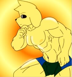 1boy abs anthro black_sclera boxers bulge burebure canine gay los_compas male male_only mammal mikecrack minecraft_youtubers moobs muscular muscular_male nipples pecs serious solo thinking underwear yellow_body yellow_fur youtube_hispanic youtuber youtuber_boy