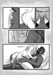 1girls absurdres black_and_white black_hair blonde_hair blood_bond blush colored_skin comic comic_page cowgirl_position dark-skinned_male dark_hair dark_skin dress female french_kiss fringe greek_mythology happy highres interracial kissing manga manga_page mari_vill moan moaning monstershake muscular muscular_male naked_female naked_male nude nude_female nude_male penetration penis petite pleasure_face ponytail pregnant romantic sex speed_lines straddling testicles titan_(greek_mythology) tongue_in_mouth tongue_kiss topless topless_male typhon typhon_(blood_bond) typhon_titan vaginal_insertion vaginal_penetration white_hair white_skin white_skinned_female