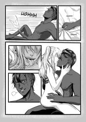 1girls absurdres bite biting black_and_white black_and_white_dress black_hair blonde_hair blood_bond blush colored_skin comic comic_page cowgirl_position cum cum_on_bed cum_on_body cum_out_mouth dark-skinned_male dark_hair dark_skin deepthroat doggy_style dress drooling ejaculation fellatio female fringe greek_mythology hand_on_hip hand_on_neck handjob handjob_while_sucking happy highres holding interracial kissing licking licking_cum manga manga_page mari_vill moan moaning monstershake muscular muscular_male naked_female naked_male nude nude_female nude_male oral penis penis_biting penis_grab penis_suckle petite pleasure_face ponytail pregnant romantic saliva saliva_on_penis sitting sitting_on_lap sitting_on_person sucking sweat titan_(greek_mythology) tongue_out topless topless_male typhon typhon_(blood_bond) typhon_titan vaginal_penetration white_hair white_skin white_skinned_female