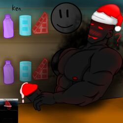 big_penis black_body black_skin cock cum cumming daddy darklaus_(jtoh) dick gay gay_sex huge_cock juke's_towers_of_hell kendrick_nsfw looking_at_viewer male male_focus male_only muscle muscles muscular muscular_male penis roblox roblox_game robloxian santa_hat sex sitting solo_focus solo_male source_request tagme