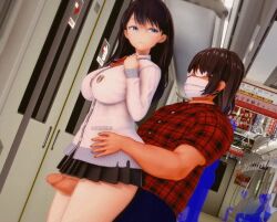 1girls 3d animated big_breasts censored chikan clothed female gif intercrural intercrural_sex koikatsu lowres male/female miniskirt public public_indecency public_sex red_neckwear school_uniform schoolgirl schoolgirl_uniform skirt ssss.gridman straight sweater takarada_rikka thick_thighs thigh_sex train uniform yusa_hare