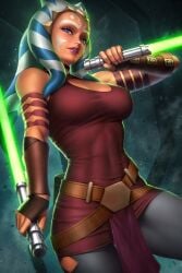 1girls abs abs_visible_through_clothing ahsoka_tano alien alien_girl arm_up armlet armwear athletic athletic_female bare_shoulders belt big_breasts blue_eyes breasts cleavage cleavage_cutout clone_wars clothed clothed_female clothing dress eyelashes eyes female female_focus female_only fit from_below fully_clothed green_lightsaber holding holding_object holding_sword holding_weapon humanoid jedi jedi_padawan laser lekku lightsaber lips lipstick loincloth looking_at_viewer looking_down looking_down_at_viewer muscular_female neoartcore nipple_bulge open_eyes orange_body orange_skin parted_lips pose purple_lipstick red_clothing science_fiction sleeveless smiling smiling_at_viewer solo solo_female solo_focus standing star_wars sword tattoo tattoos teeth tentacle tentacle_hair the_clone_wars:_season_four the_clone_wars:_season_three thighhighs tight_clothing togruta vambraces weapon