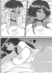 big_ass black_hair breasts comic dark-skinned_female dark_skin drool dual_persona egyptianification hi_res jackie_valentine large_breasts looking_at_viewer monochrome panties sephzero sleeping tuksoil waking_up