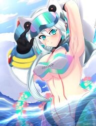 1girls alternate_costume android ico_(mega_man) mega_man mega_man_x_dive robarts_hallway robot_girl swimsuit swimsuit_ico_(x_dive) tagme