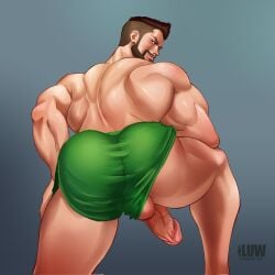 1boy ass ass_focus back_muscles boner butt erect_penis erection gay hard_on looking_back luw_budd/rocket_luw male_only muscles muscular muscular_male netflix penis_out penis_peek teasing the_witcher the_witcher:_nightmare_of_the_wolf veiny_penis vesemir