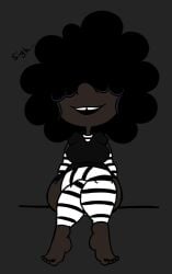 1girls 2020s 2022 5_toes african_female afro aged_up ass barefoot big_ass big_breasts black_dress black_hair black_nails blucy_(spookyryder) crossed_legs crossing_legs cute dark-skinned_female dark_skin dress female ghostlydoodles hair_over_eyes legs_crossed lucy_loud nail_polish nickelodeon race_swap sitting sitting_down spookyryder striped_legwear striped_shirt tagme the_loud_house thick_thighs toenail_polish toenails tooth_gap