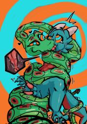 1boy anthro coiling commission diphallia diphallism djuuicebox heart hi_res horns hypnosis internal internal_view kaa_eyes kissing knot kobold male multi_penis nude nude_male penis snake solo solo_male spiral_eyes tail tongue_kiss