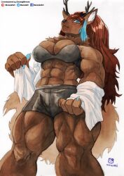 big_breasts breasts female furry furry_only minotaur minotaur_female murazaki tagme