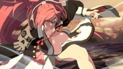 1girls alternate_breast_size baiken big_breasts bouncing_breasts cleavage cleavage_overflow edit eye_patch female female_only guilty_gear guilty_gear_strive huge_breasts large_breasts long_hair pink_hair samurai screenshot screenshot_edit solo swaying_breasts swinging_breasts very_long_hair yetig