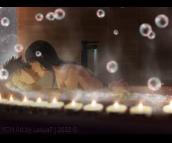 1boy1girl aged_up ass ass_grab bath bathing bathroom black_hair blonde_hair boruto:_naruto_next_generations breasts bubble_bath bubbles cowgirl_position dark_room foam imminent_kiss kawaki lesya7 long_hair naked naruto naruto_(series) romantic romantic_ambiance romantic_couple romantic_sex sarada_uchiha shared_bathing soap straddling two_tone_hair water wet wet_body wet_hair wet_skin