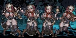 big_breasts bloodborne blue_eyes blush crossover cum darkest_dungeon doll_joints lactation lantern niur plain_doll tentacle white_hair