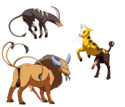 absurd_res animal_genitalia anus balls big_horn bovid bovine breath canid canine eating erection feral genitals girafarig grass half-erect hi_res hooves horn houndoom male mammal multi_tail multiple_images nintendo on_hind_legs penis plant pokémon_(species) pokemon pokemon_(species) sheath simple_background solo source_request tauros thin_penis unknown_artist video_games white_background