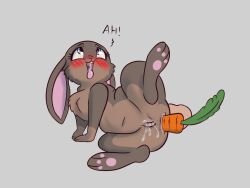 alorix anal blush carrot female feral food hi_res lagomorph leaking_pussy leporid mammal plant rabbit solo vegetable