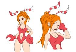 anthro belly_button clawdia_rs3 claws humanized orange_hair red_pupils runescape runescape3 sharp_teeth swimsuit