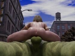 1boy 1girls 3d 3d_(artwork) balls balls_deep big_breasts blender blender_(software) blonde_hair blue_eyes bob_cut breasts bubble_ass bubble_butt busty cowgirl_position crossover curvy cute dc dc_comics enjoying excited female green-skinned_male green_skin hourglass_figure hulk hulk_(series) injustice_2 kara_danvers kara_zor-el larger_male legs_spread light-skinned_female light_skin male marvel mehlabs nude pawg penis public_sex pussy riding seated_cowgirl size_difference smaller_female spread_legs straight stretched_pussy supergirl superman_(series) thick thick_ass thick_thighs vagina vaginal_penetration vaginal_sex wide_hips