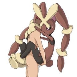 3_fingers 3_toes anthro ass athletic_female b-intend balls bodily_fluids brown_body brown_hair butt_grab cum cum_inside digital_media_(artwork) duo faceless_character faceless_male feet female female_penetrated fingers fur generation_4_pokemon generation_6_pokemon genital_fluids genitals hair hand_on_butt hi_res holding_partner human human_penetrating interspecies lagomorph leg_lock light-skinned_male lopunny male male/female male_human/female_pokemon male_penetrating male_penetrating_female mammal mega_evolution mega_lopunny nintendo nude penetration pink_eyes pokémon_(species) pokemon pokemon_(species) sex simple_background sweat toes video_games