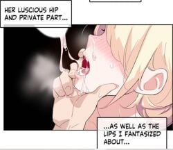 a_perverts_daily_life blonde_hair cum_in_mouth manhwa