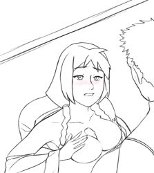 assertive assertive_female avatar_the_last_airbender biting_lip biting_own_lip blush braided_twintails breast_grab breast_squeeze breasts clothing disguise faceless_male female huge_breasts in_heat jin_(avatar) large_breasts looking_at_another looking_pleasured lust male male/female male_focus outdoors paizuri penis sitting straight titfuck titjob zuko