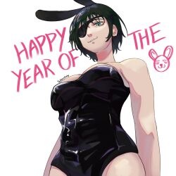 1girls big_breasts bunny_ears bunnysuit chainsaw_man cleavage female female_only himeno_(chainsaw_man) light-skinned_female low-angle_view mappa pastepiphany year_of_the_rabbit