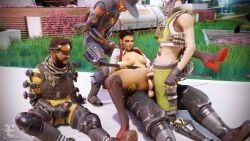 1girls 3d 4boys anal anal_sex apex_legends balls big_breasts boots breasts clothed clothing cum cum_in_pussy cum_inside dark-skinned_female dark_skin double_penetration female female_on_top female_penetrated jerking light-skinned_female light_skin loba loba_(apex_legends) loba_andrade long_boots looking_at_viewer male male/female male_penetrating male_penetrating_female masturbating nipples penis penis_out reverse_cowgirl_position seer_(apex_legends) sex sweat vagina vaginal_penetration vaginal_sex xieangel