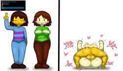 1boy 1girls 2d before_and_after big_ass big_breasts big_penis chara charisk enigi09 female frisk heart male mating_press sex tagme twitter_poll undertale undertale_(series) vote