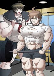 abs bara biceps big_arms big_balls big_biceps big_breasts big_bulge big_calves big_muscles big_pecs big_quads bodybuilder bodybuilding bulge bulge_through_clothing danganronpa danganronpa:_trigger_happy_havoc danganronpa_ultra_despair_girls depraveddefense destroyed_clothing flex flexing flexing_arms flexing_bicep flexing_muscles gains growing growing_out_of_clothes growth_sequence gym gym_clothes huge_biceps huge_bulge huge_calves huge_cock huge_muscles huge_pecs hyper_biceps hyper_growth hyper_muscles hyper_pecs hyper_penis kinnikomaru(depraveddefense) lifting_weights male muscle muscle_growth muscled muscles muscular muscular_arms muscular_calves muscular_female muscular_legs muscular_male muscular_thighs naegi_komaru naegi_makoto pecs quads ripped_clothing training