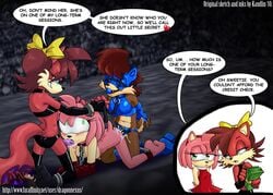 all_fours amy_rose archie_comics arms_behind_back ball_gag blush bondage bondage_outfit broken chains collar cum dominated dragon_nexus female femdom femsub fiona_fox hand_on_head kandlin leash leash_pull mobian_(species) multiple_girls multiple_subs oral sally_acorn sega sonic_(series) sonic_satam sonic_the_hedgehog_(archie) sonic_the_hedgehog_(comics) sonic_the_hedgehog_(series) strap-on submissive yuri