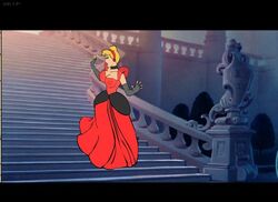 1girls akabur big_breasts blonde_hair breasts choker cinderella_(1950_film) cinderella_(disney) disney disney_princess dress female female_only fingerless_gloves gloves hairband long_gloves nipples princess_dress see-through_clothing shoulder_gloves solo tagme visible_nipples