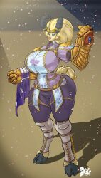 1girls animal_legs big_breasts dat_ass draenei female female_focus horns huge_breasts lurkergg thick_thighs warcraft wide_hips