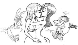 embrace french_kiss funny joanie kissing making_out ren_and_stimpy_"adult_party_cartoon" soap_girl yuri yuri yuri_with_male_audience