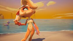 activision anthro casual coco_bandicoot computer crash_(series) electronics female genitals irastris laptop nipples nude nude_modeling pussy solo video_games