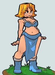 big_breasts breasts choker chucknomore clash_(series) clash_royale clothed clothed_female clothing female female_only fully_clothed fully_clothed_female loincloth orange_hair shiny shiny_skin solo solo_female tagme thick_thighs valkyrie_(clash_of_clans) valkyrie_(clash_royale) voluptuous voluptuous_female