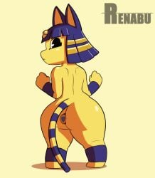 anal animal_crossing animated ankha ankha_(animal_crossing) anthro ass big_ass big_butt bottom_heavy buttplug dancing felid feline felis female fur furry furry_only mammal nintendo nude plug_(sex_toy) renabu sex_toy short_playtime short_stack shortstack solo tail video_games