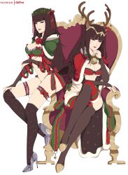 2girls alternate_costume christmas female female_only fire_emblem fire_emblem_awakening fire_emblem_fates multiple_girls nintendo official_alternate_costume r3dfive rhajat_(fire_emblem) tharja_(fire_emblem) tharja_(winter)_(fire_emblem)