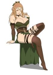 1girls big_breasts breasts cleavage elf elf_ears elf_female elf_girl elves fantasy female female_focus female_only frostypersimmons hair large_breasts simple_background solo solo_female wardancer warhammer_(franchise) warhammer_fantasy wood_elf wood_elf_(warhammer)