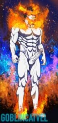 abs cock endeavor_(my_hero_academia) enji_todoroki erect_penis erection fire flame goblincatvel male male_only muscles muscular muscular_male my_hero_academia pecs pectorals penis solo solo_male testicles thick_thighs veiny_penis