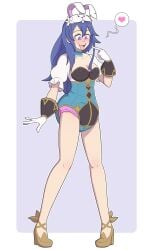 alternate_costume blue_choker blue_hair breasts bunny_costume bunny_ears bunny_girl bunny_hat bunnysuit choker diaper diaper_under_clothing easter fire_emblem fire_emblem_awakening fire_emblem_heroes frilled_choker gloves high_heels long_hair lucina_(fire_emblem) lucina_(spring)_(fire_emblem) medium_breasts nintendo official_alternate_costume pieceofsoap purple_eyes source_request