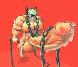 big_balls big_penis bodybuilder erection gay hyper hyper_penis katsuki_bakugou male my_hero_academia penis precum testicles vanillux3 veiny_penis yaoi