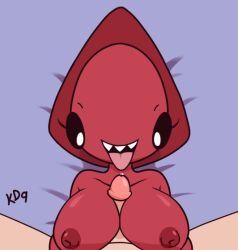 1boy 1girls animated anthro bed bouncing_breasts cartoony erection female female/male female_focus gif humanoid humanoid_penis krackdown9 male male/female male_pov paizuri partial_male pasiphae_(krackdown9) penis pov precum sharp_teeth shaved_crotch smooth_penis squid straight titfuck titjob tongue tongue_out vampire_squid