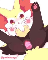 animated animation anthro arms_up black_fur braixen cub furry heart hearts naked nakimayo no_sound nude open_mouth paws pokémon_(species) pokemon pokemon_(species) pussy tagme vaginal video white_fur yamimayuyu yellow_eyes yellow_fur