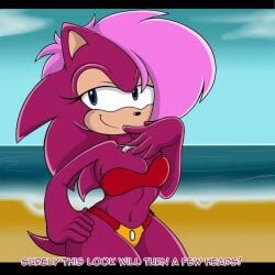 big_ass big_breasts bikini pink sega sexy_beach sonia_the_hedgehog sonic_(series) sonic_the_hedgehog sonic_the_hedgehog_(series) sonic_underground